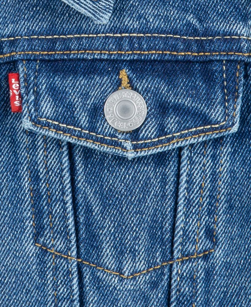 Big Girls Stylish Collared Denim Trucker Jacket