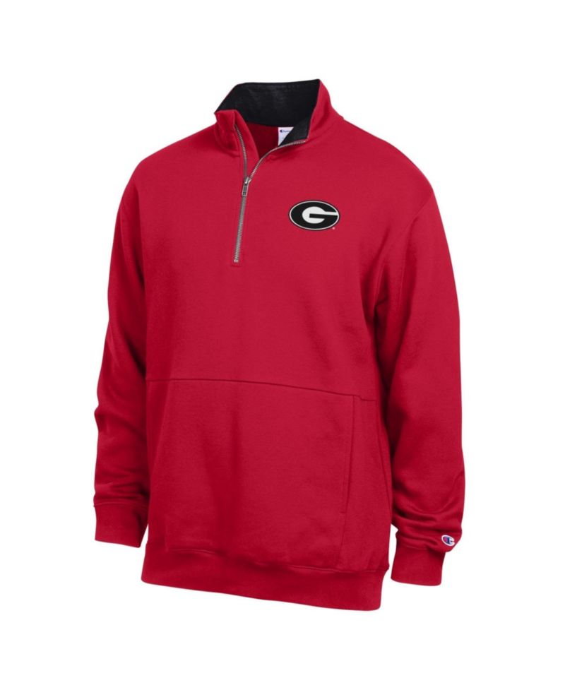Men's Scarlet Georgia Bulldogs Fleece Quarter-Zip Pullover