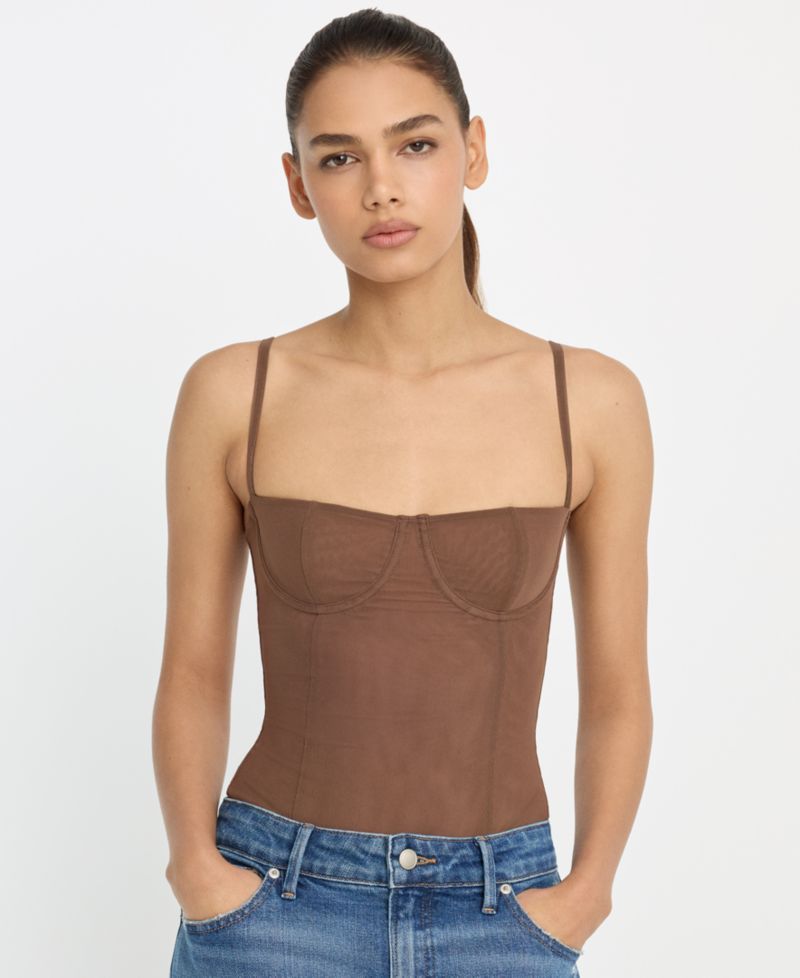 Women's Mesh Bustier Bodysuit