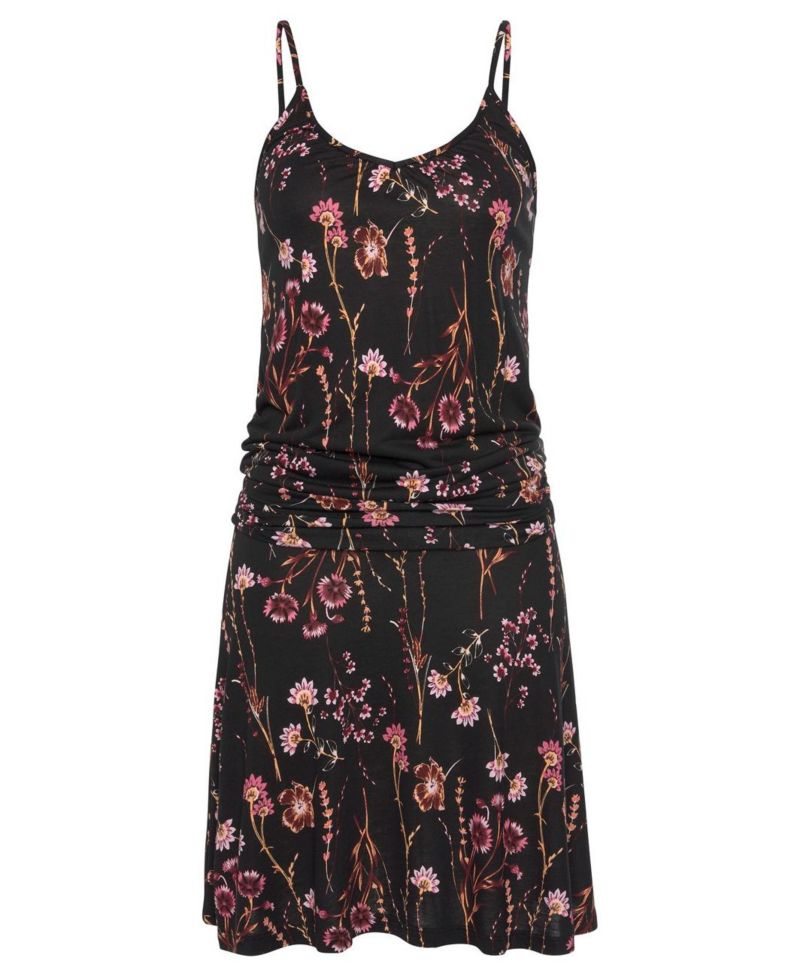 Women's Viscose Printed Spaghetti Strap Short Dress
