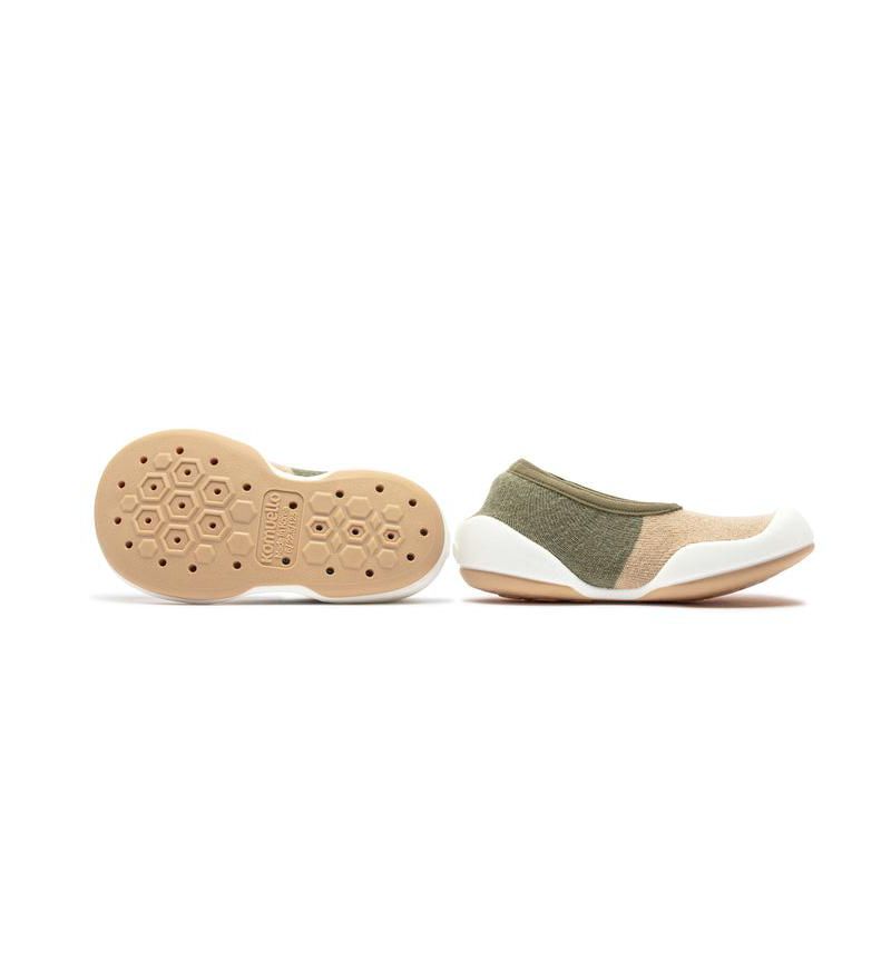 Infant Girl Boy Breathable Washable Non-Slip Sock Shoes Flat-Color Block Olive
