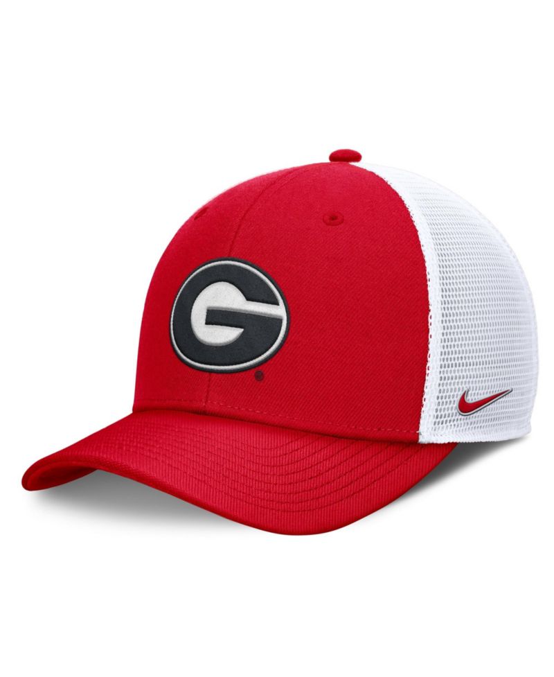 Men's Red/White Georgia Bulldogs Rise Trucker Adjustable Hat