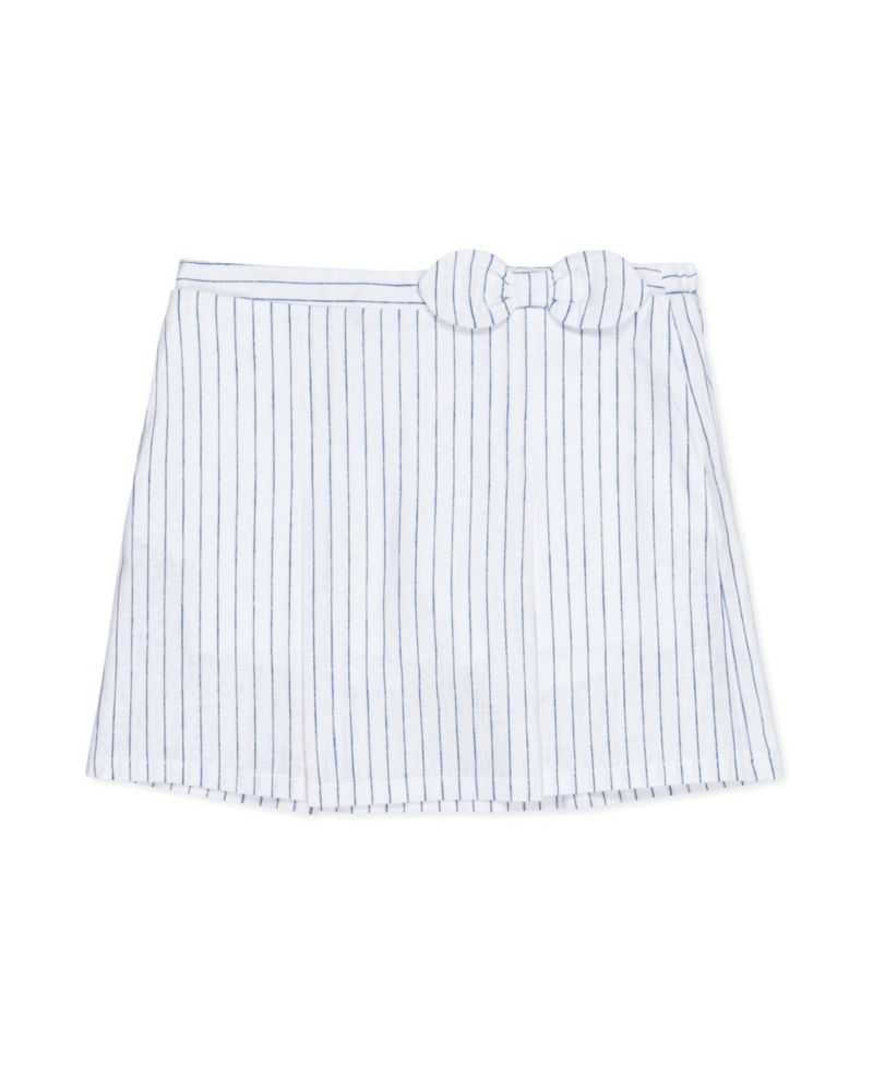 Toddler Girls Hope and Henry Linen Pull-On Pleated Bow Skort