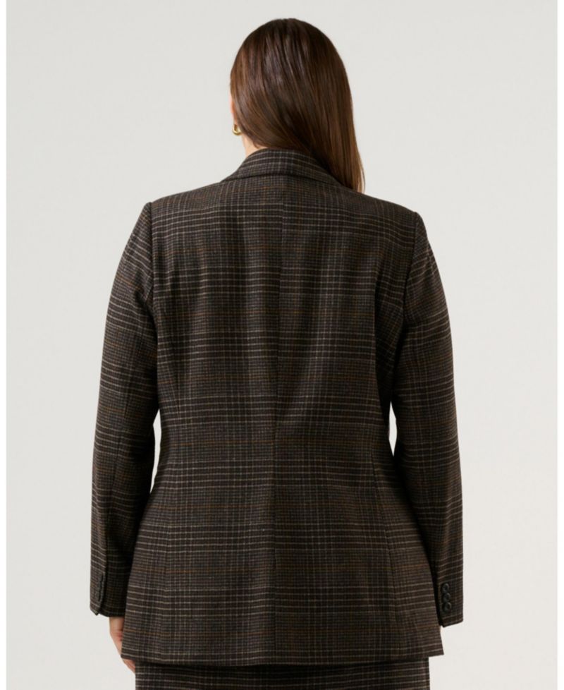 Women's Noel Check One-Button Blazer Jacket