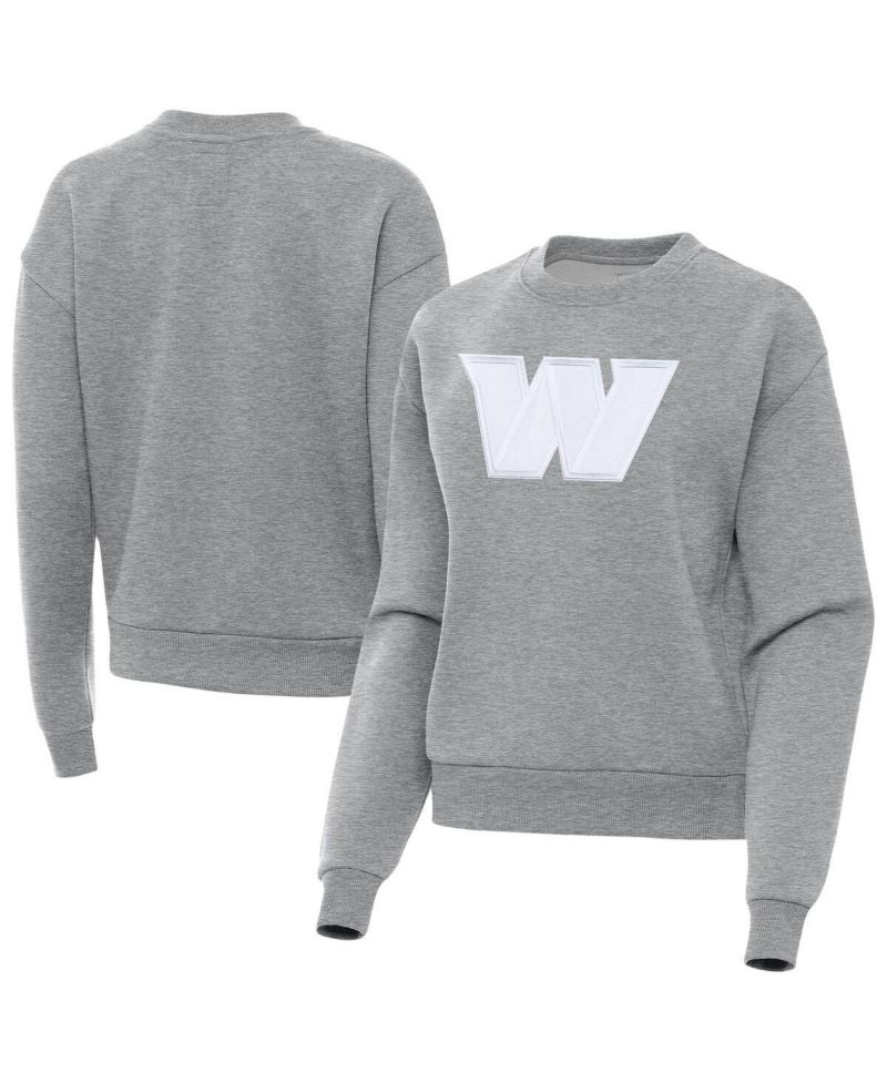 Women's Heather Gray Washington Commanders Victory Pullover Sweatshirt