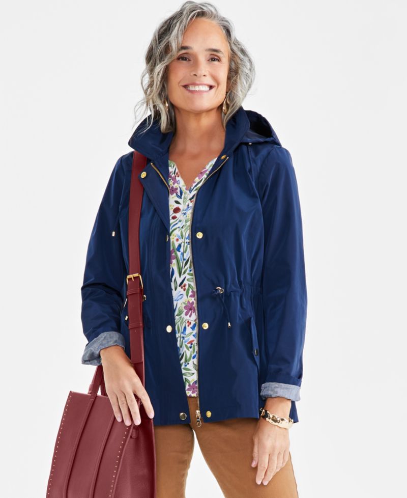 Women's Petite Hooded Anorak