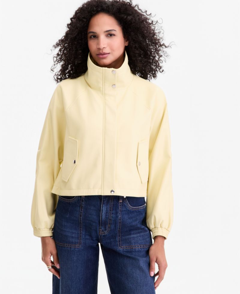 Women's Cropped Faux-Leather Jacket