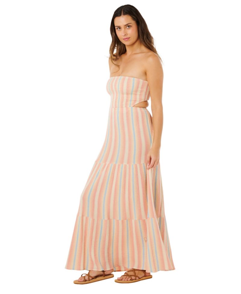 Women's Premium Surf Stripe Straight Neck Maxi Dress