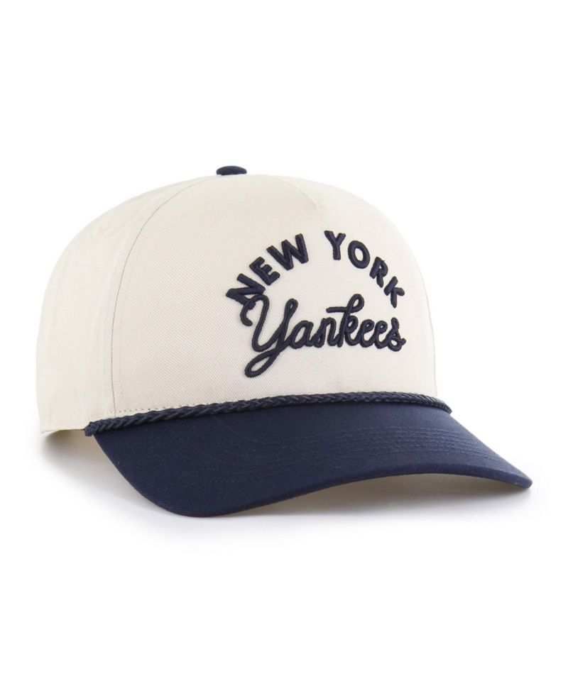 Men's Natural/Navy New York Yankees Rope Script Hitch Adjustable Hat