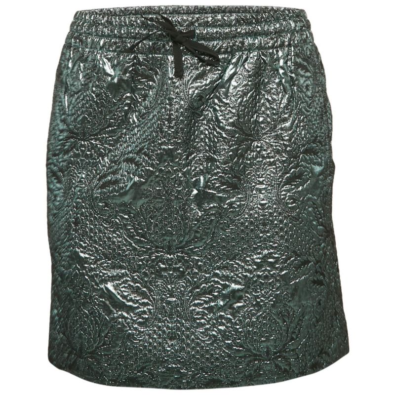 Women's Metallic Blue Patterned Lurex Josa Bis Jac Deluxe Mini Skirt