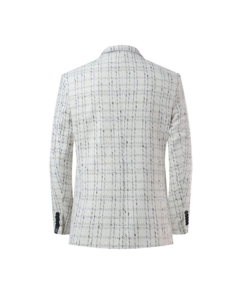 Men's Slim Fit Plaid Boucle Sport coat