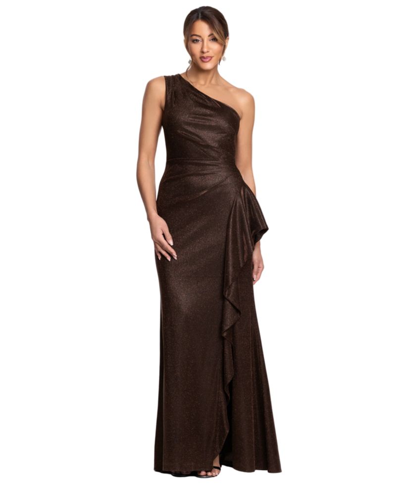 Women's One-Shoulder Glitter Long Dress