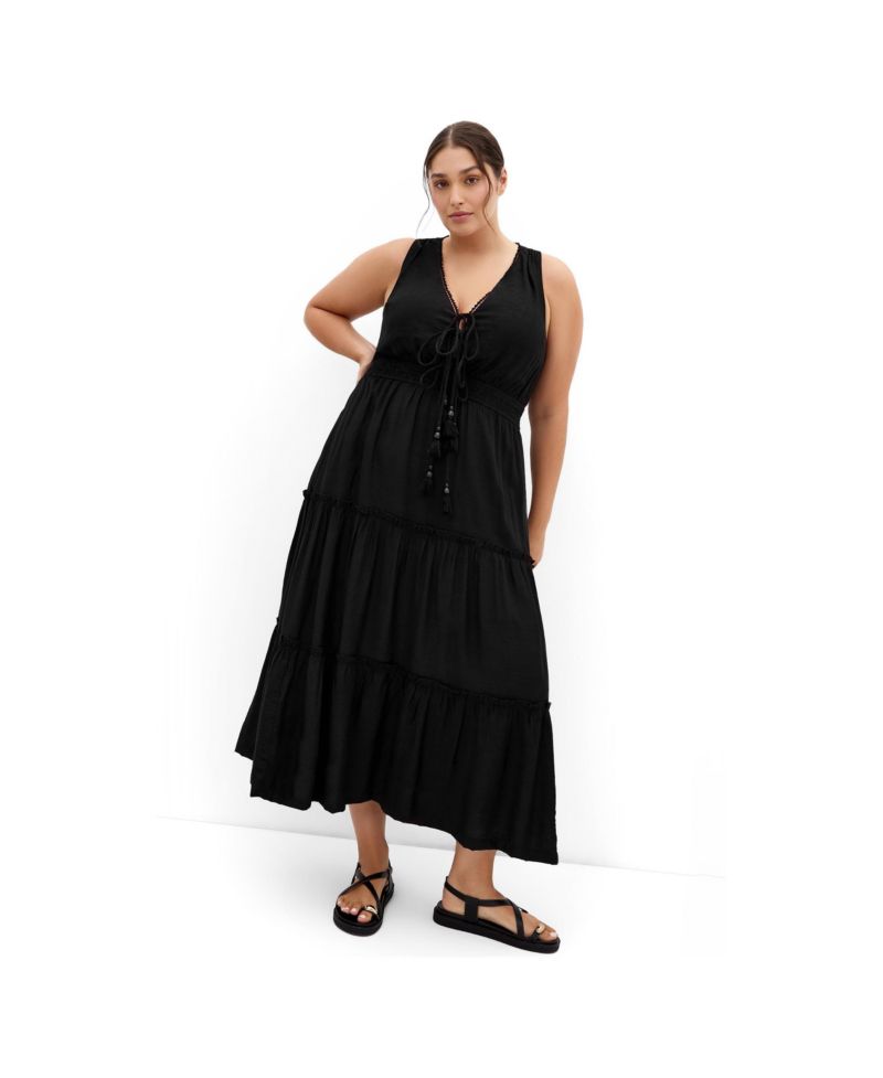 Women's Plus Size Azaria V Neck Tier Maxi Dress