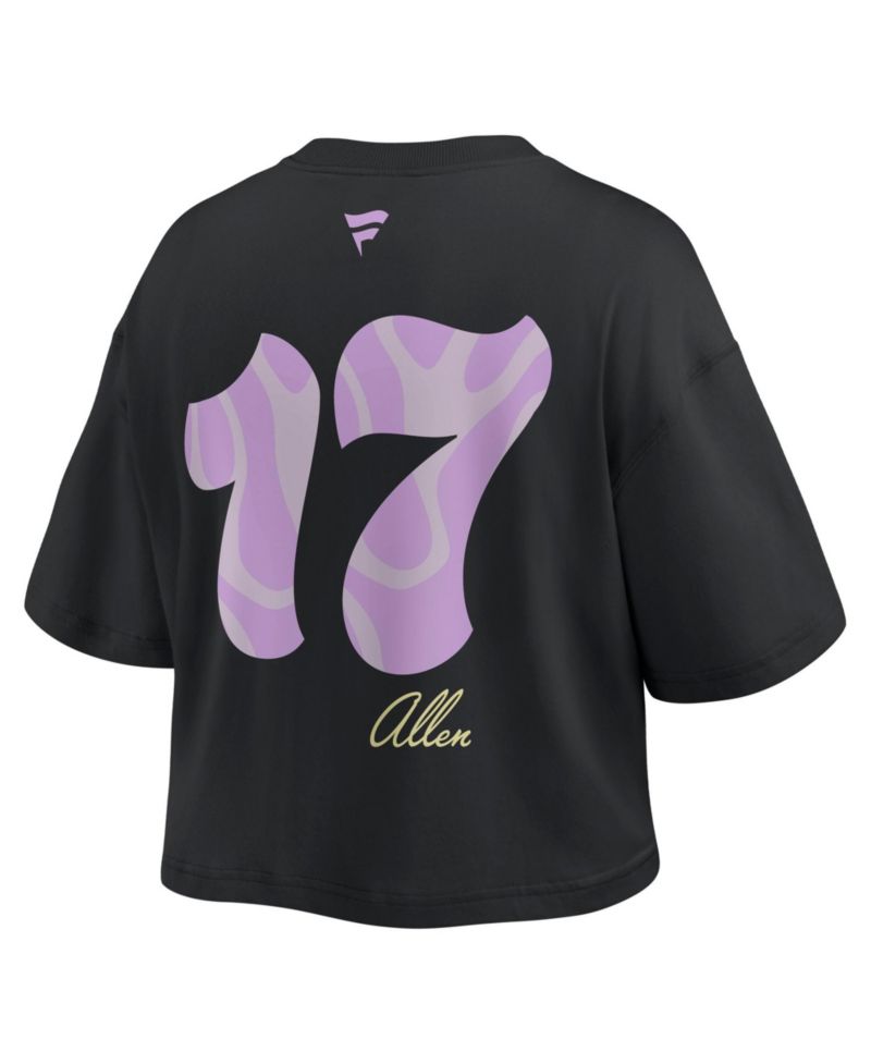 Women's Josh Allen Black Buffalo Bills Fashion Cropped T-Shirt