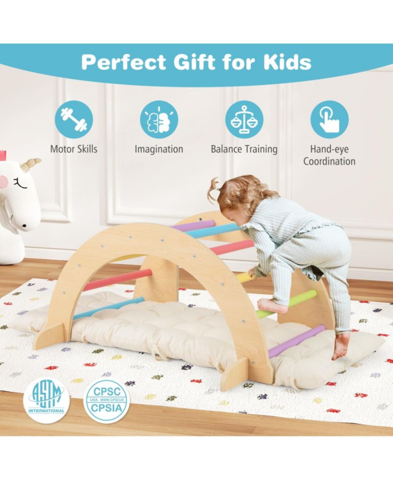 Wooden 6-in-1 Climbing Arch Playset