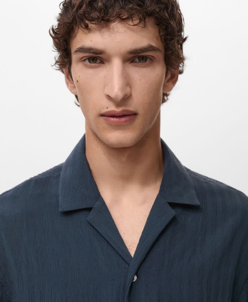 Men's Striped Embroidered Shirt