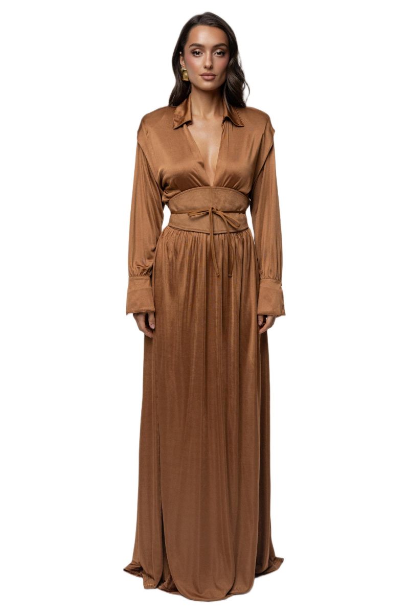 Women's High Line Collar Maxi Dress