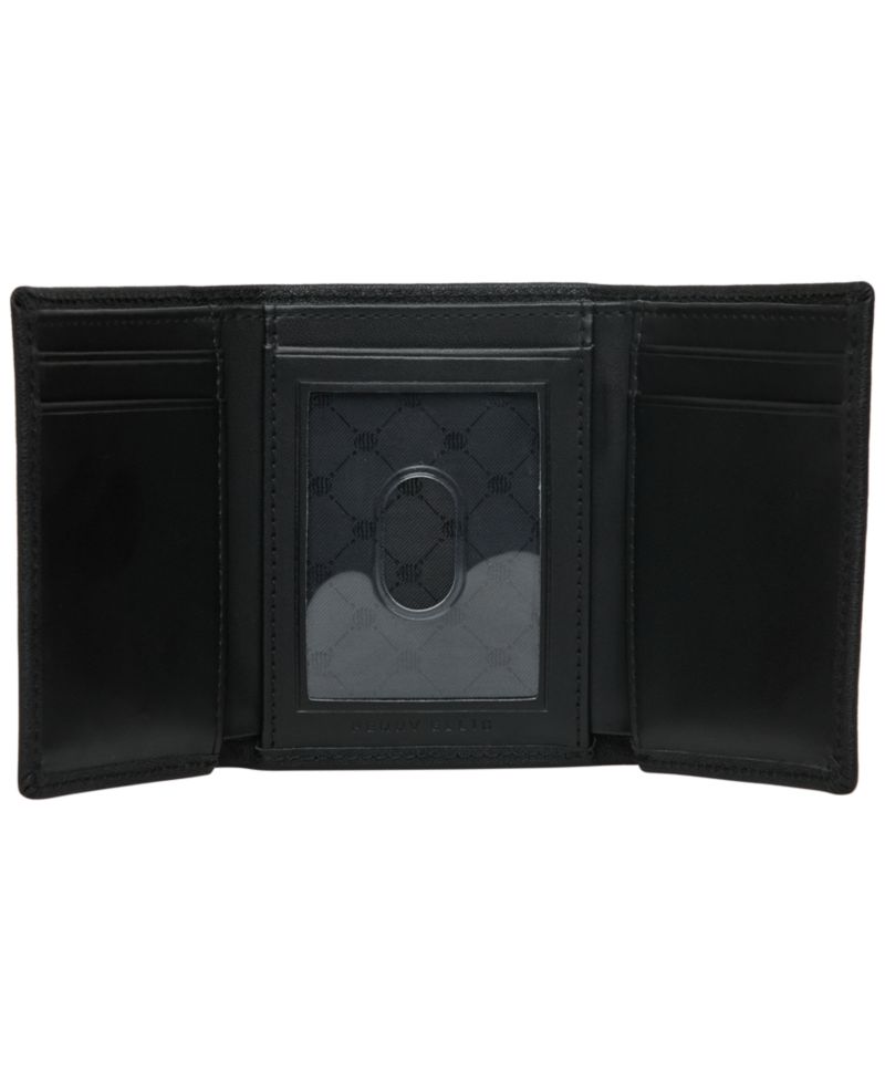 Men's Leather Double-Stitch Trifold Wallet