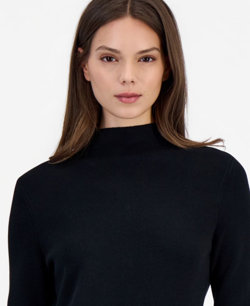 Women's Mock Neck Long-Sleeve Knit Top