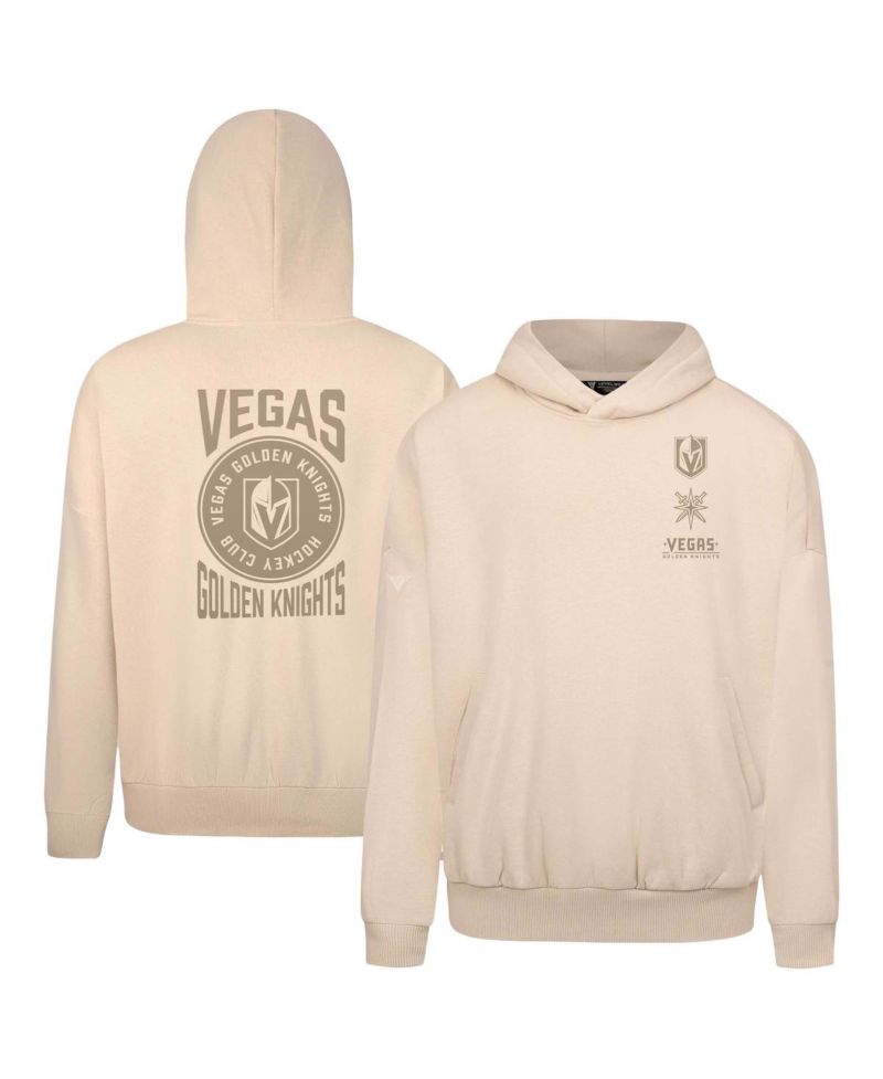 Men's Cream Vegas Golden Knights Contact Stamp Pullover Hoodie
