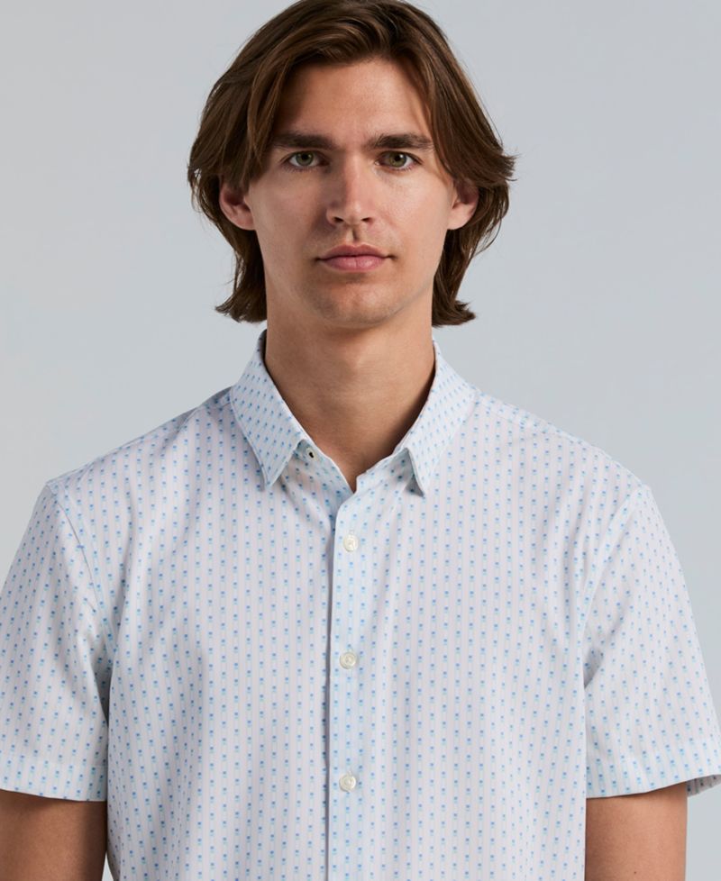 Men's Square Stripe Print Shirt