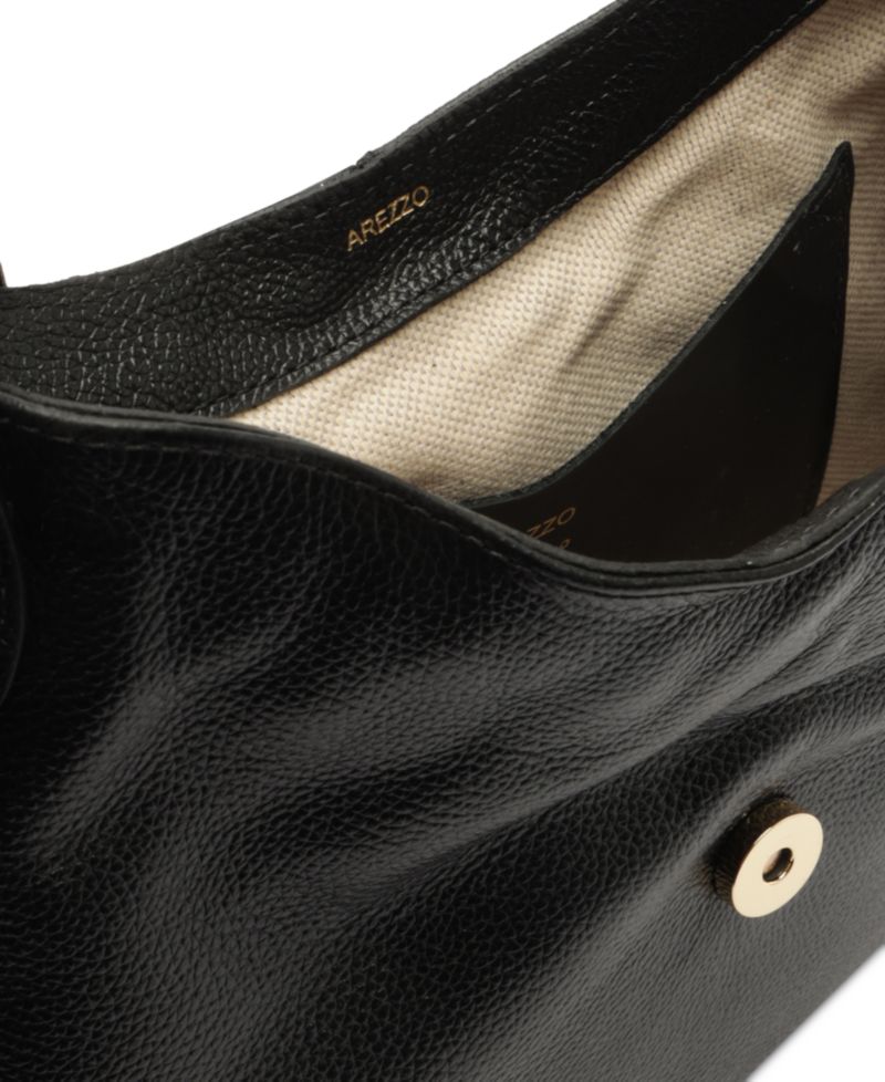 Sabrina Small Leather Snap Button Crossbody Handbag