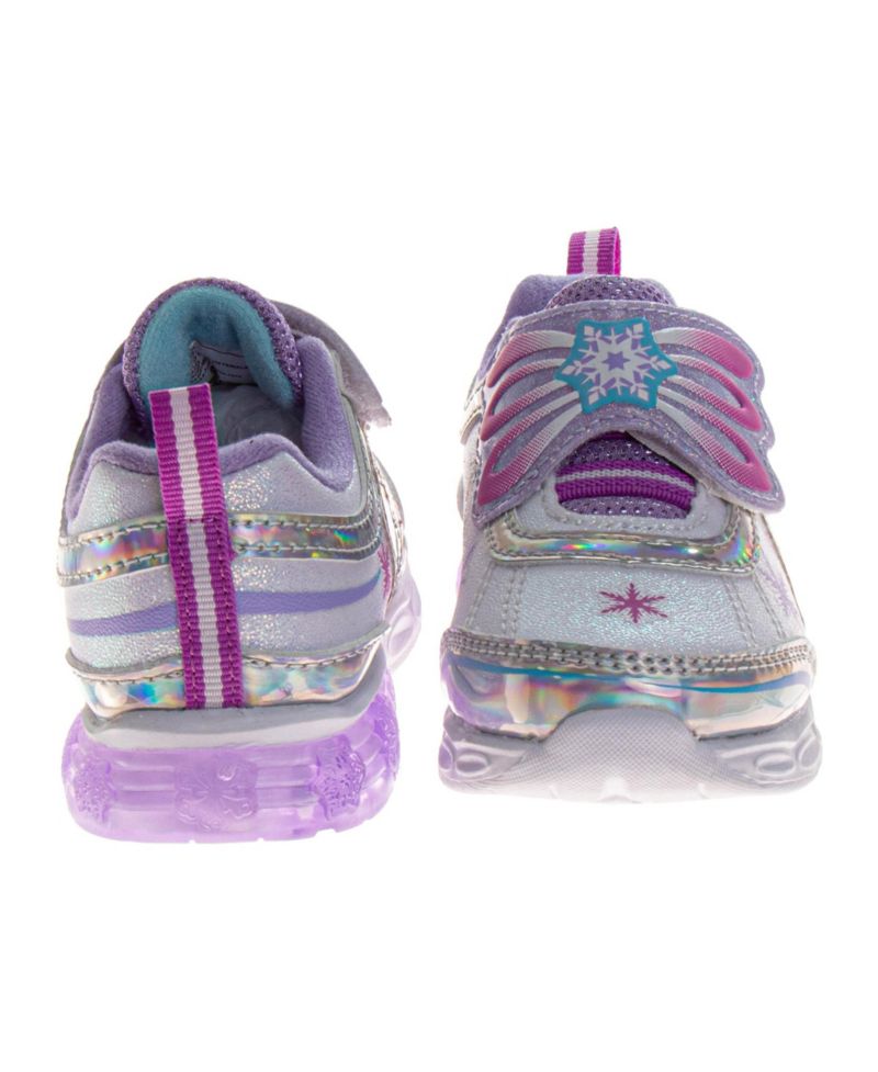 Frozen Sneakers for Girls Glitter Comfortable Adjustable Strap (Toddler / Little Kids)