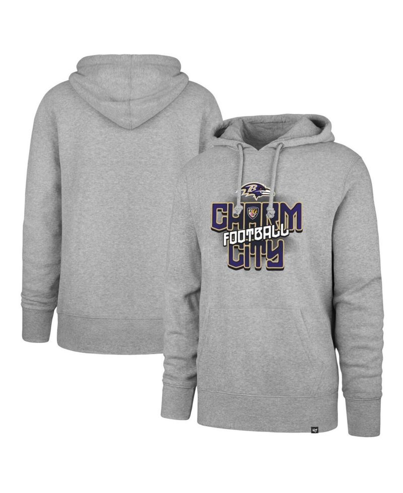 Men's Gray Baltimore Ravens Regional Headline Pullover Hoodie