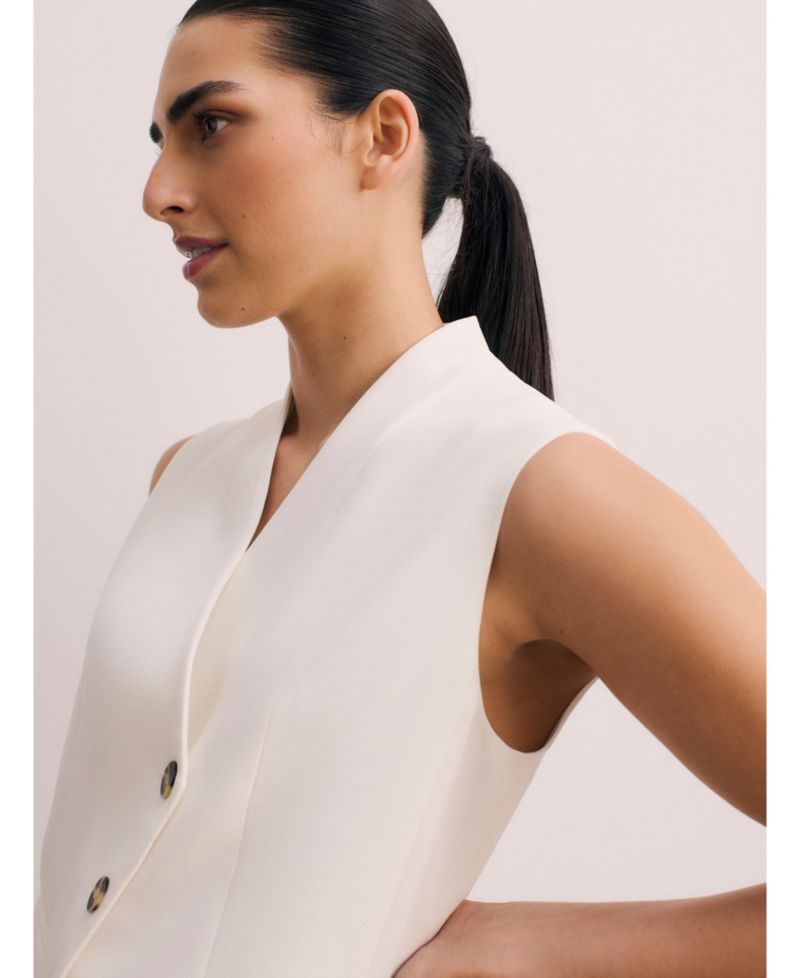 Women's Draped V-Neck Tailored Waistcoat