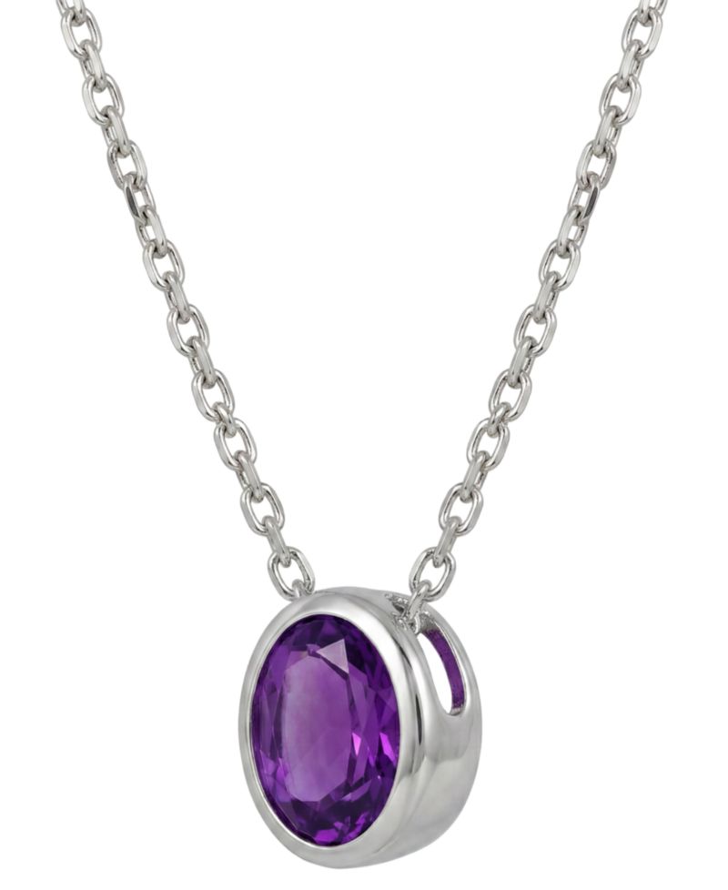 Garnet (1 ct. t.w.) Pendant Necklace in Sterling Silver (Also Available in Amethyst, Blue Topaz, Citrine, & Peridot)