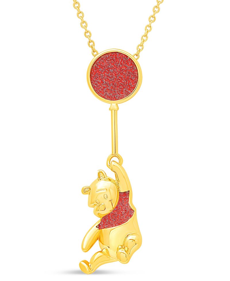 Classics Winnie the Pooh Gold Plated Swinging Balloon Necklace, 18"