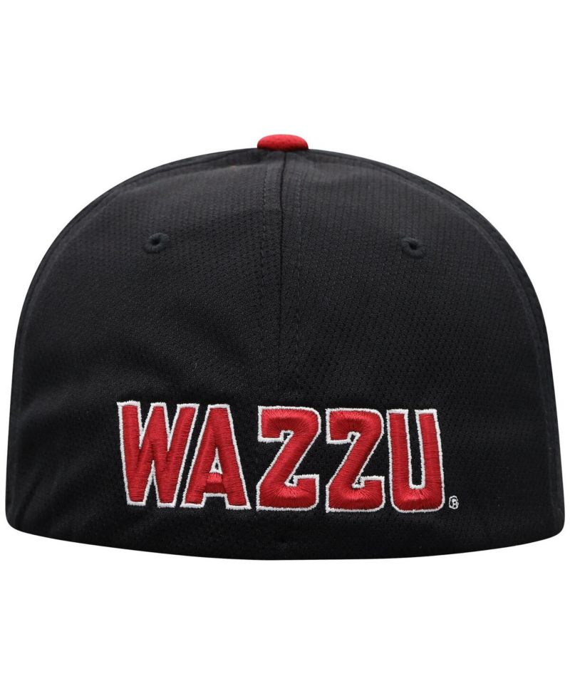 Men's Black Washington State Cougars Reflex Fitted Hat