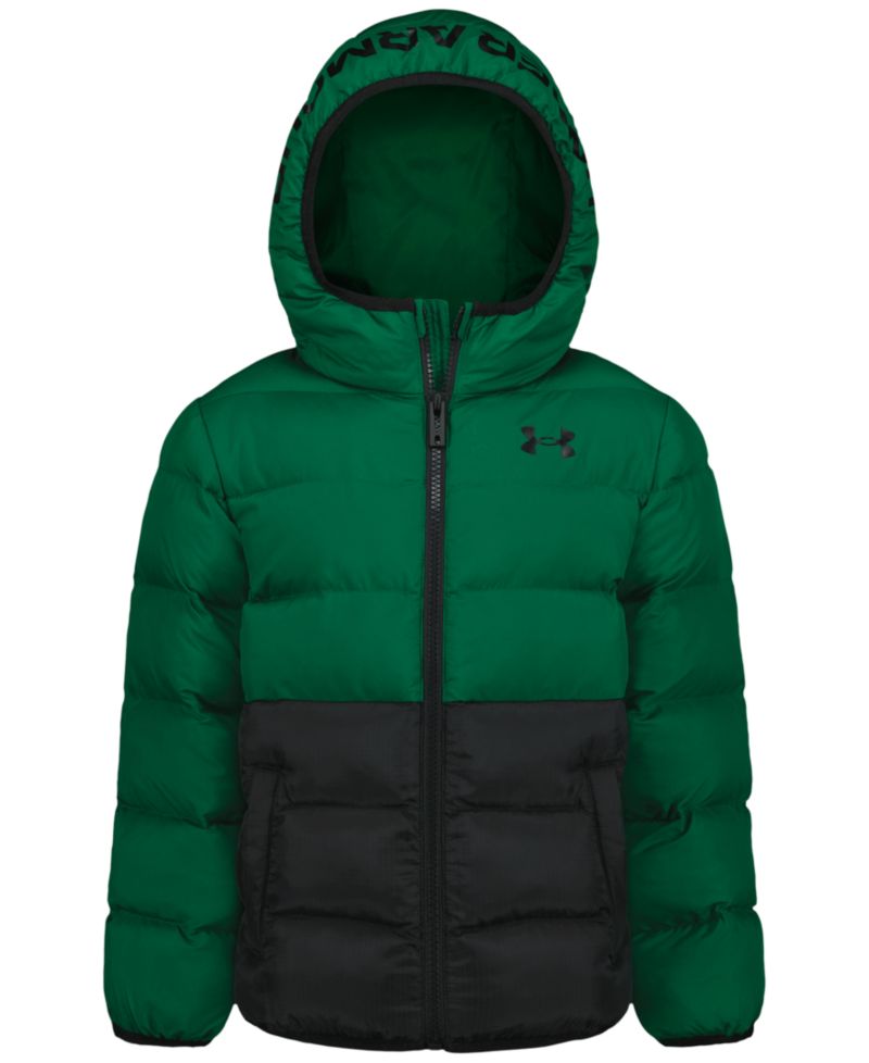 Boys' 8-20 Logo Full-Zip Puffer Hooded Jacket