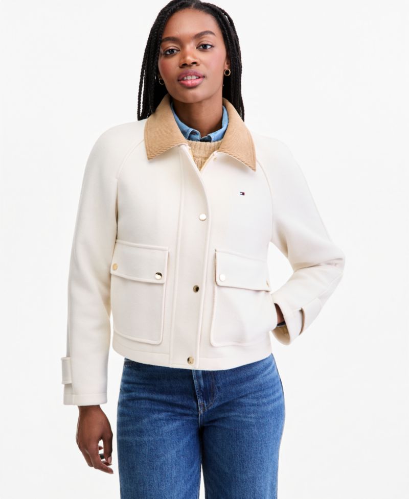 Women's Corduroy Collar Bomber Jacket