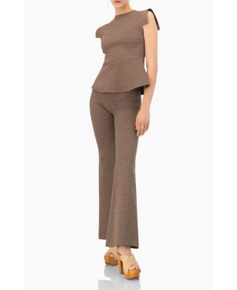 Women's Geometric Peplum Blouse