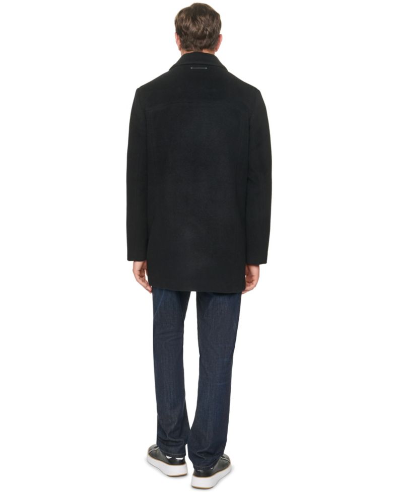 Men's Regular-Fit Cashmere-Wool Blend Single-Breasted Car Coat