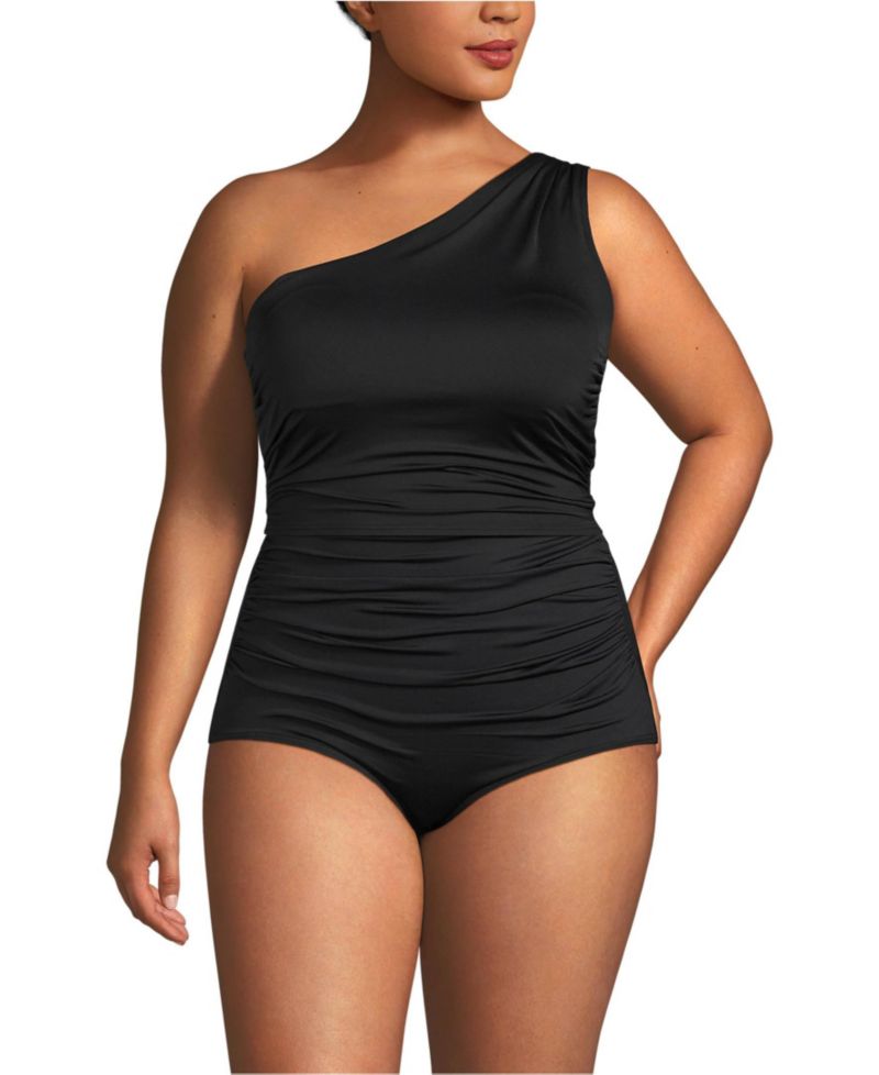 Women's Ruched One Shoulder Midkini Top