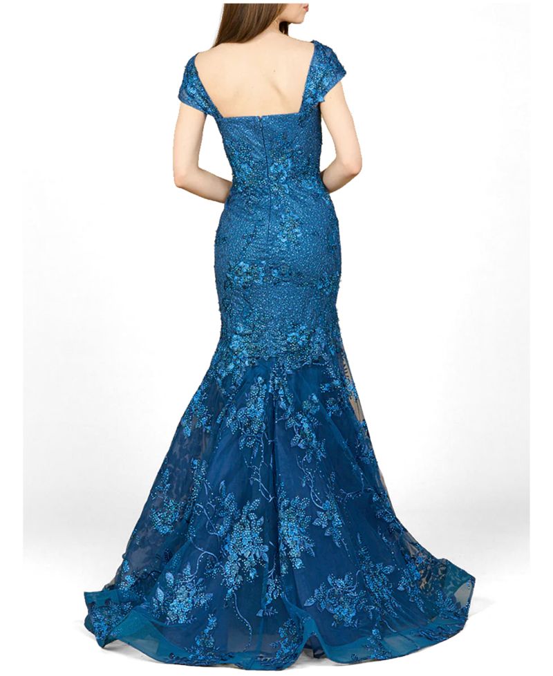 Women's Cap Sleeve Mermaid Gown