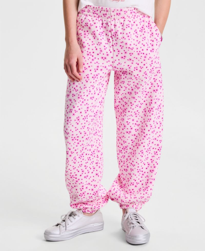 Girls' XS-XL Floral-Print Jogger Pants