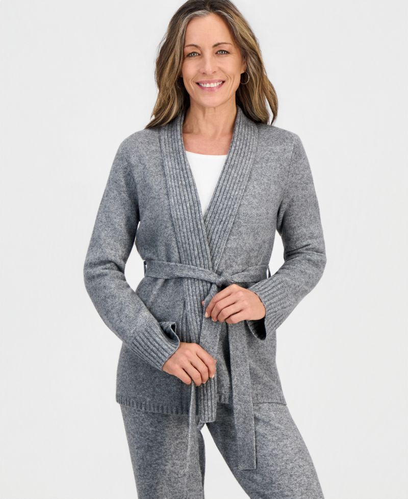 Petite Luxsoft Wrap Front Cardigan, Macy's Exclusive