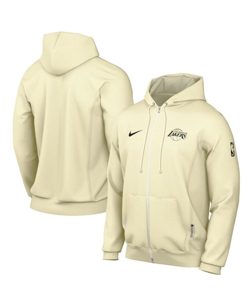 Men's Cream Los Angeles Lakers Authentic Standard Issue Full-Zip Hoodie Jacket