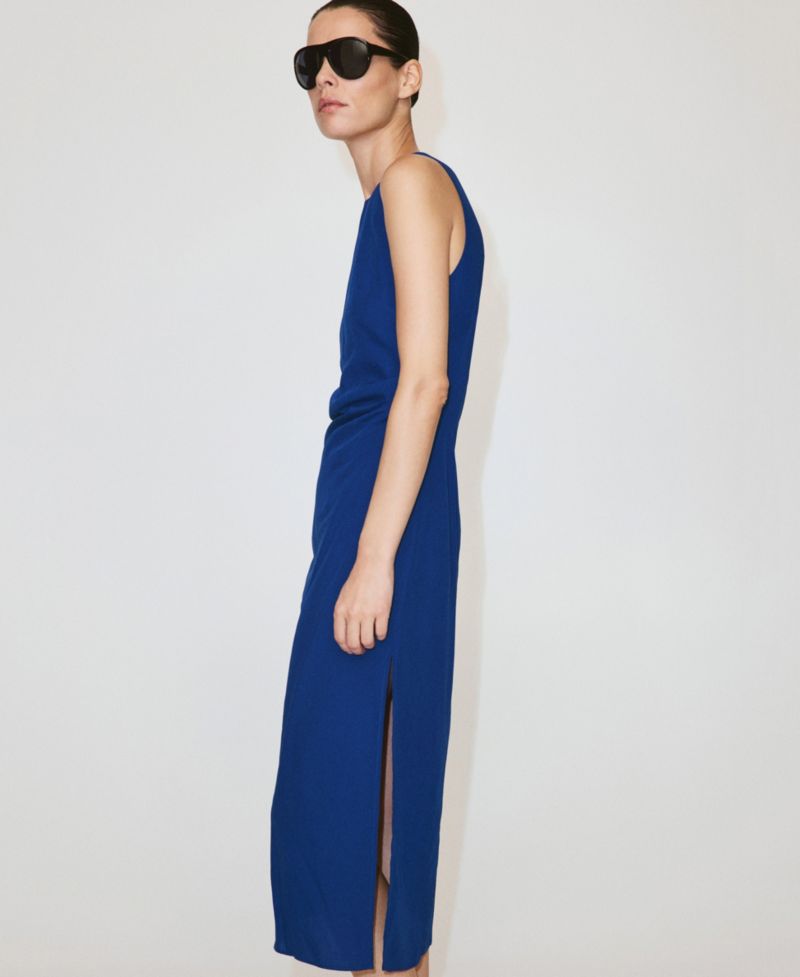 Women's Side-Ruched Midi Dress