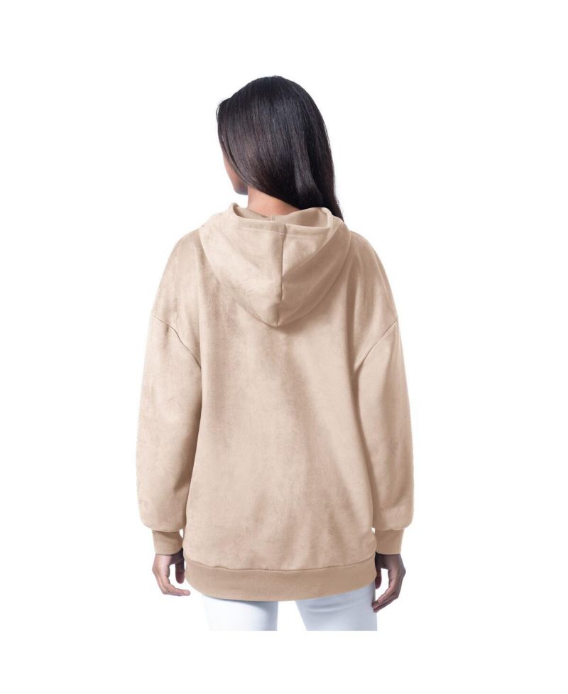 Women's Cream Cincinnati Bengals Best Hitter Oversized Tunic Pullover Hoodie