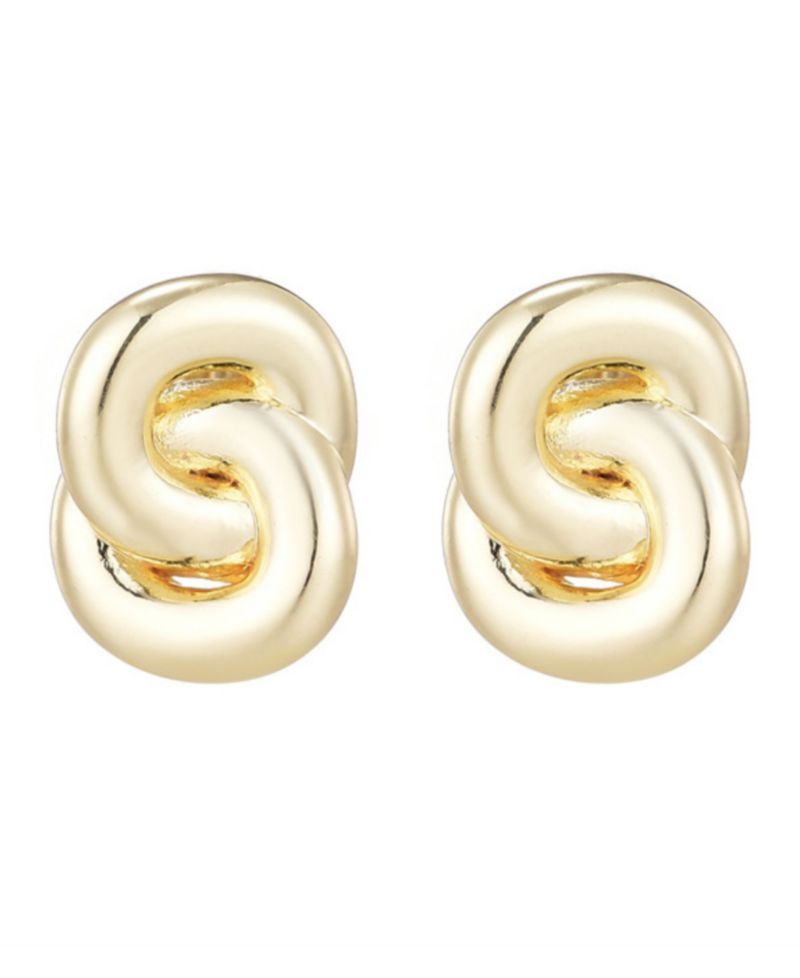 Gold Knot Stud Earrings