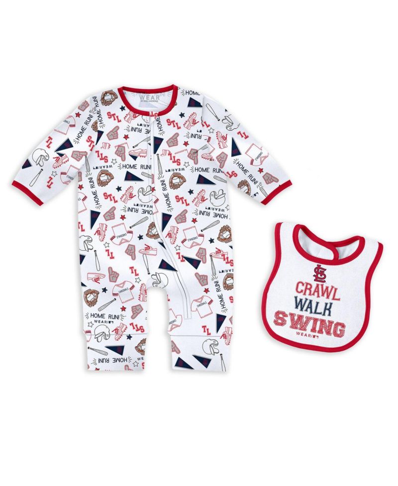 Baby Boys and Girls St. Louis Cardinals Sleep Play with Bib Set