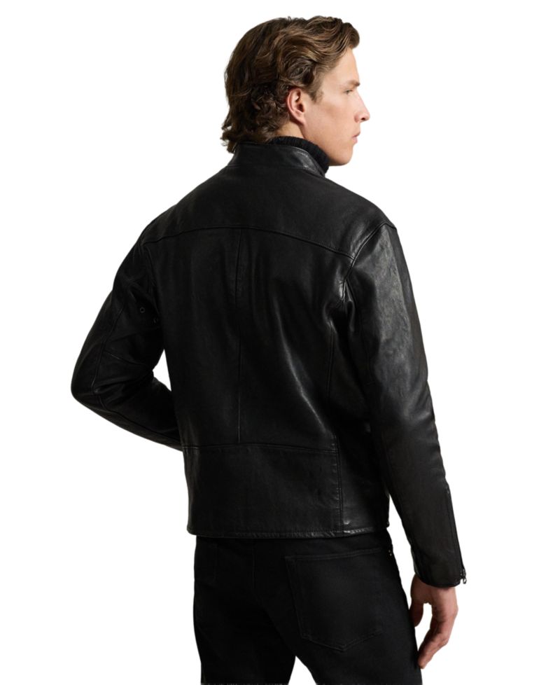 Men's Caf&eacute; Racer Leather Jacket