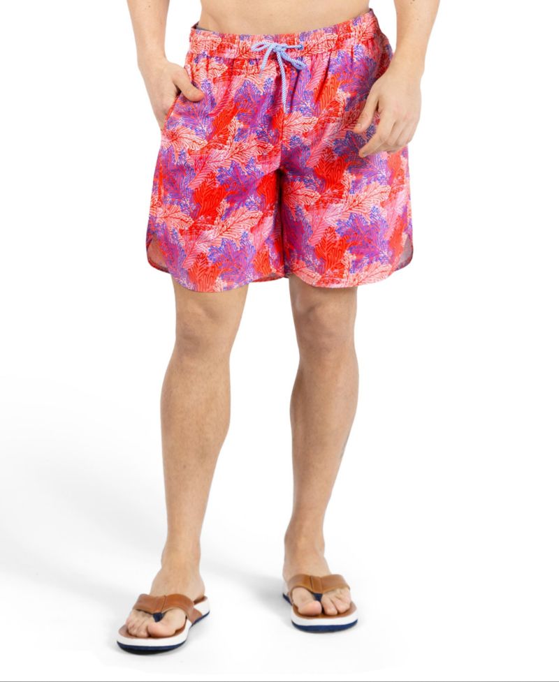 Men's Leaves Printed Swim Shorts
