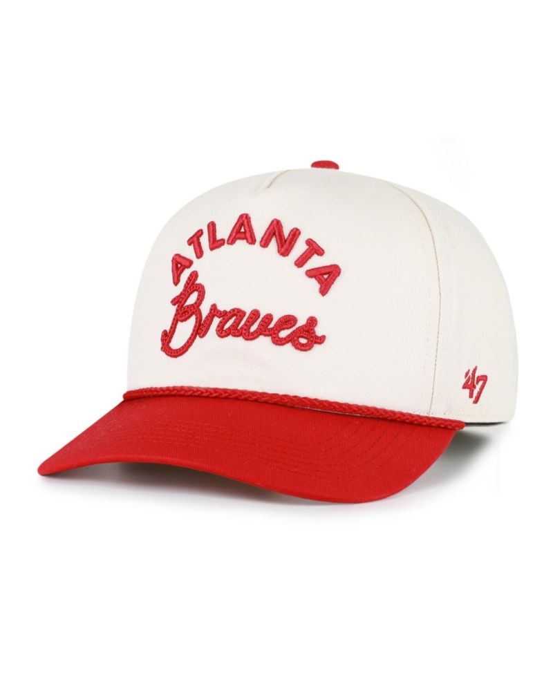 Men's and Women's Natural/Red Atlanta Braves Rope Script Hitch Adjustable Hat