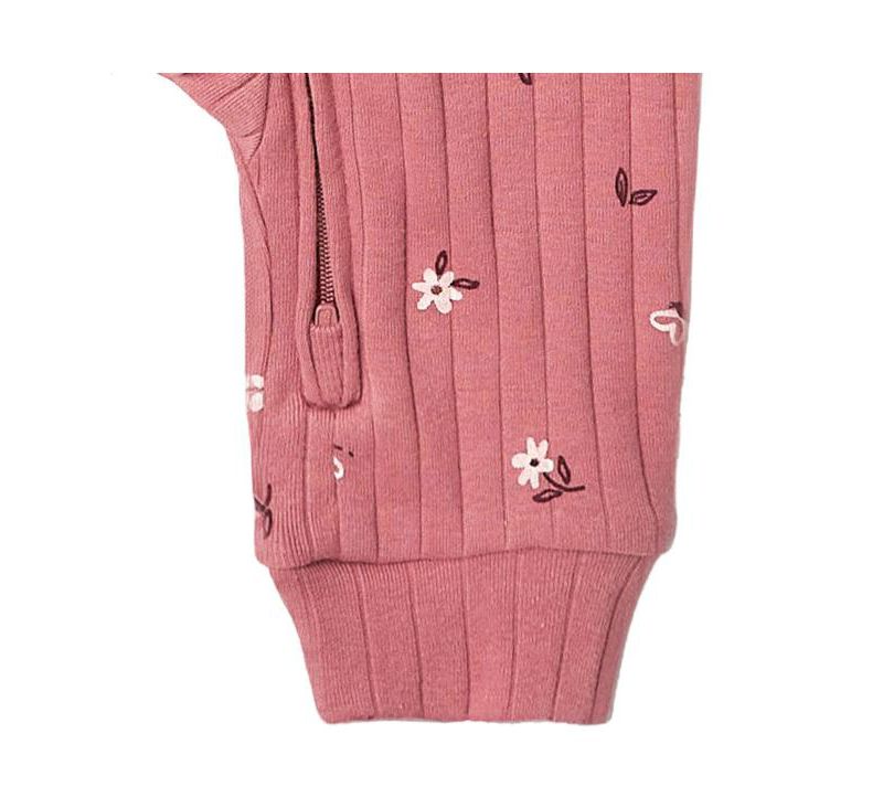 Baby Girls' Long-Sleeve 2-Way Zipper Ribbed Romper