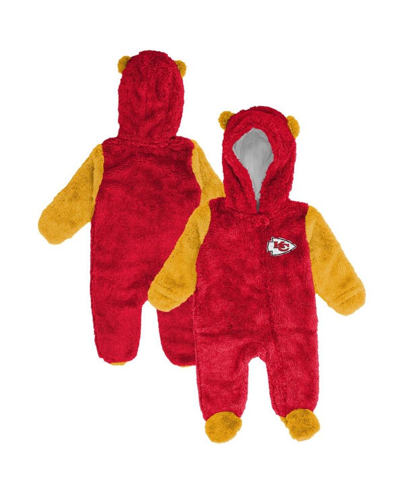 Baby Boys and Girls Red Kansas City Chiefs Stay Napping Fleece Bunting Full-Zip Sleeper